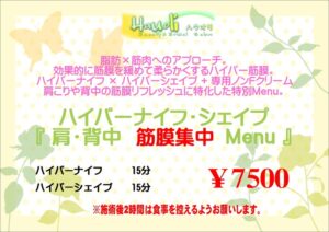 ハイパーナイフ・シェイプ「肩・背中　筋膜集中　Menu」